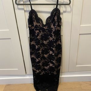 Black and cream lace dress